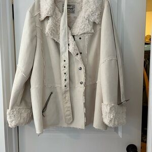 Women's Cream Faux Shearling Jacket